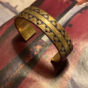 JCrew Vintage Brass-Tone Geometric Cuff Bracelet - Women Accessories